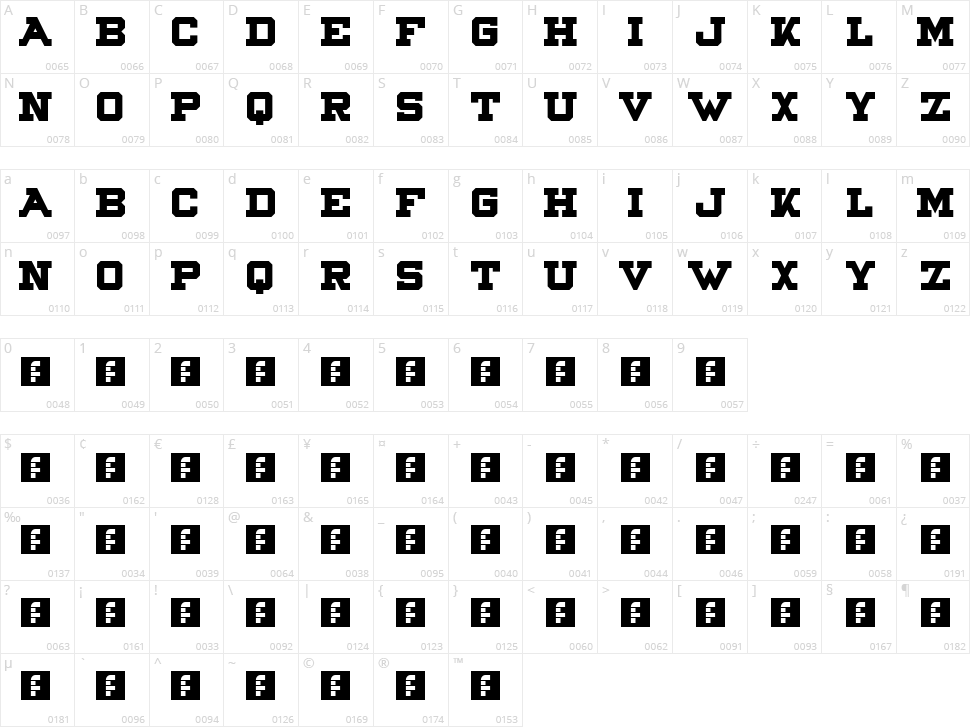 Northpoint Character Map