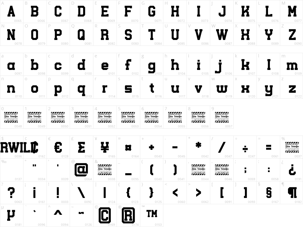 Norwill Character Map