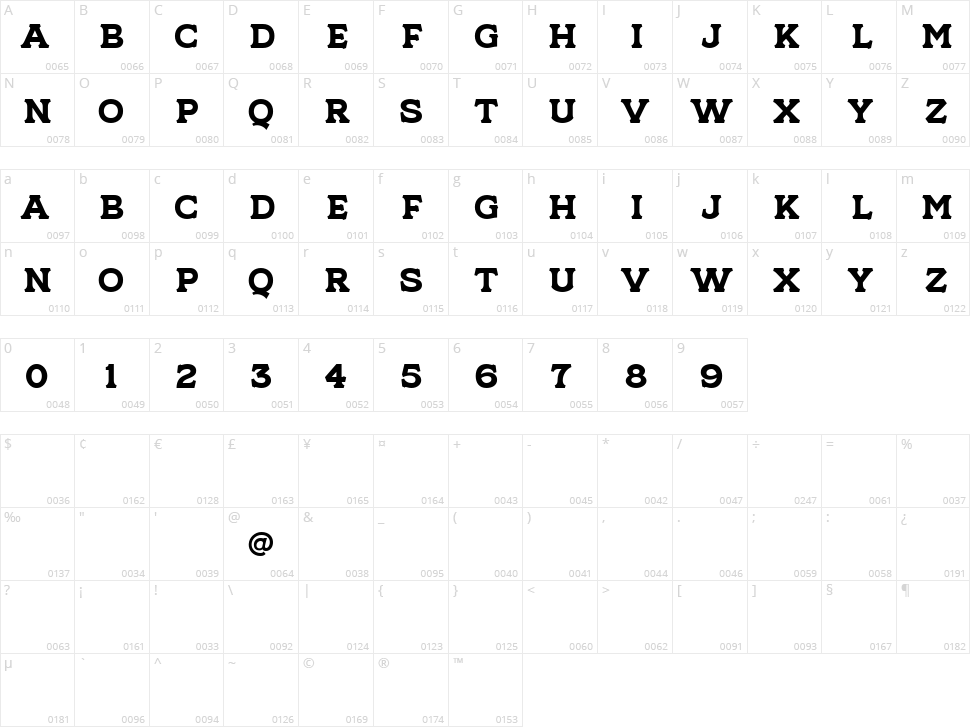 NS Champtone Serif Character Map