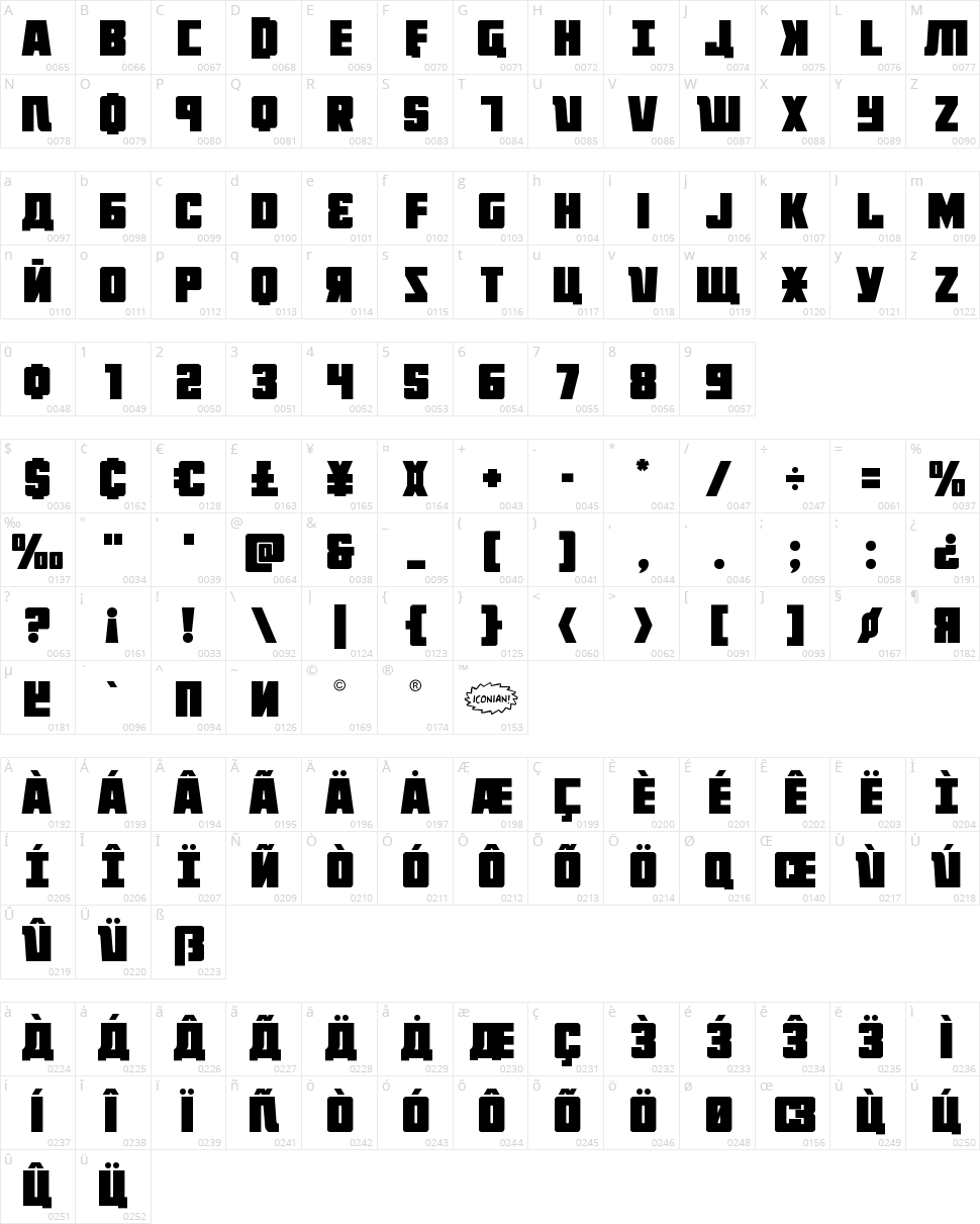 October Guard Character Map