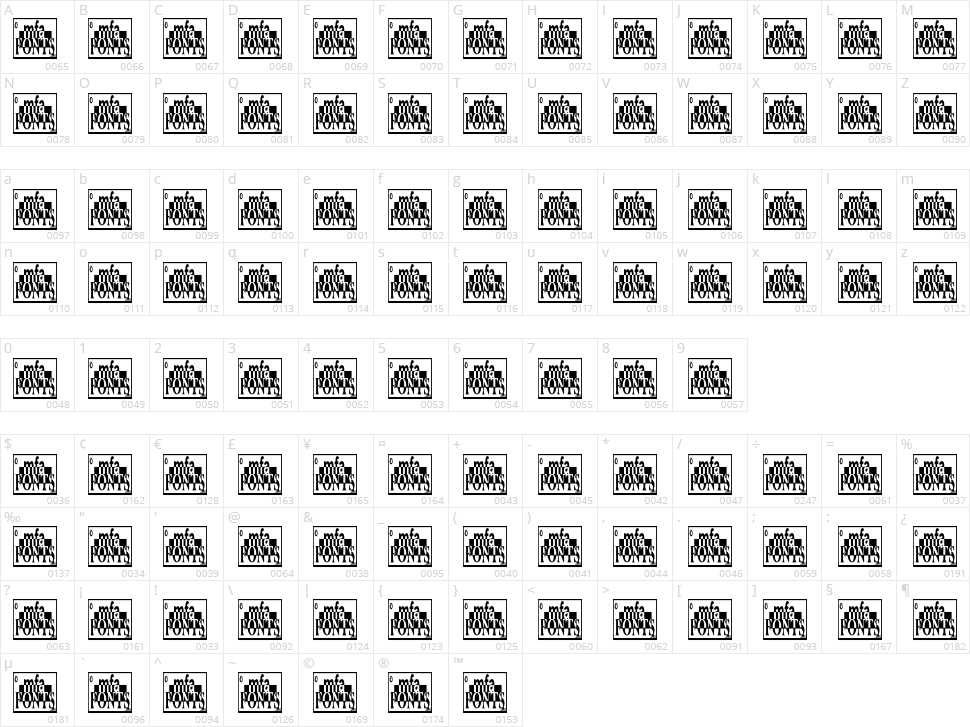 Odin Spear Character Map