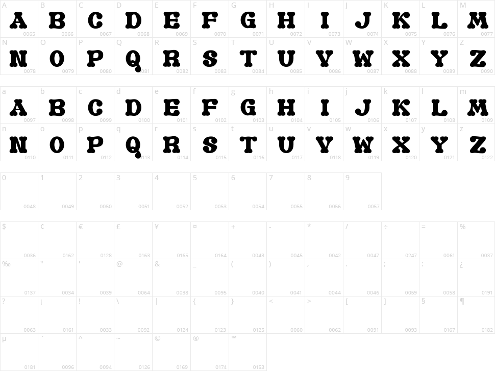 Old Book G Character Map