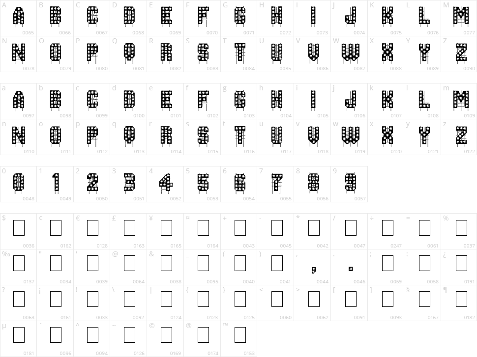 On The Tops Lights Character Map