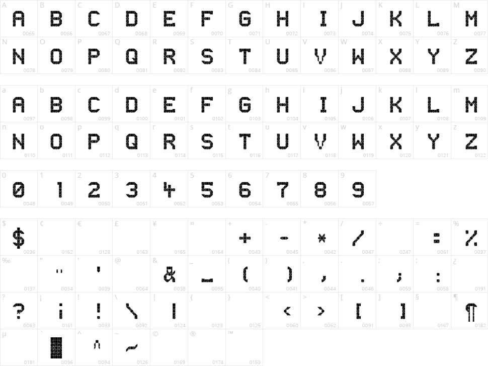 Ooh Bahn Character Map