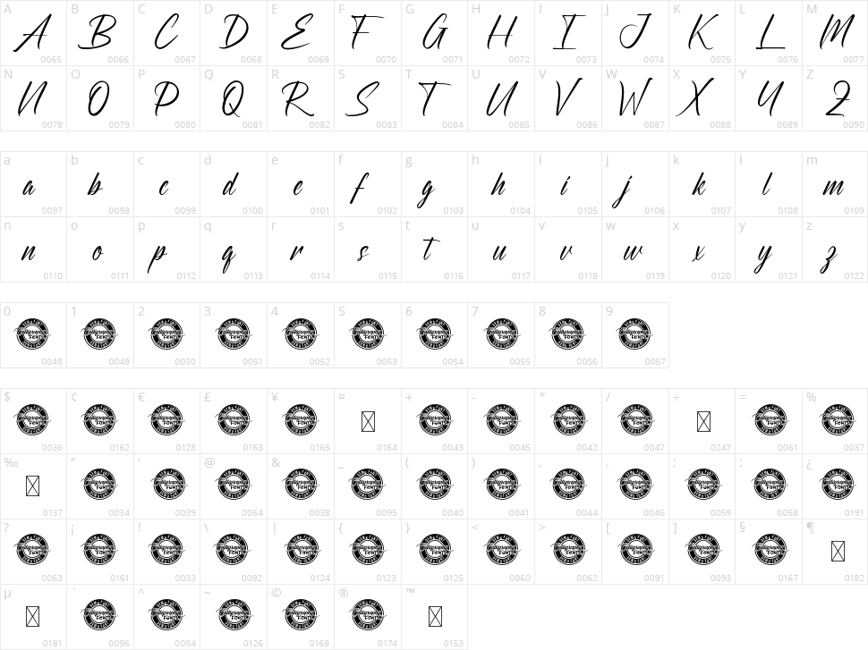 Opelika Character Map