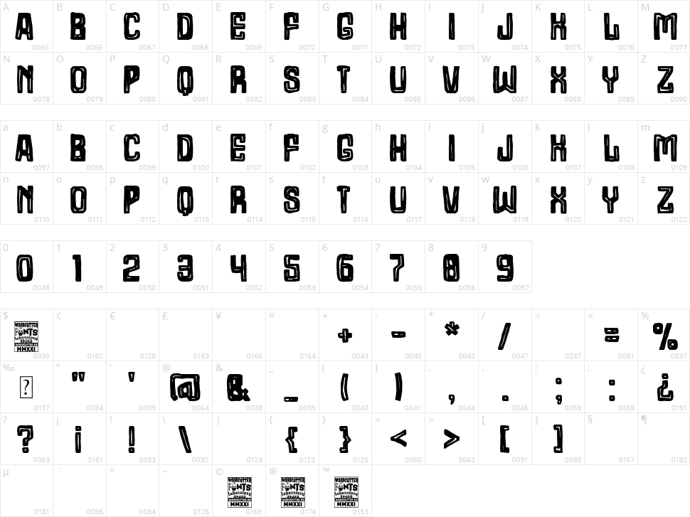 Orange Bunker 42 Character Map
