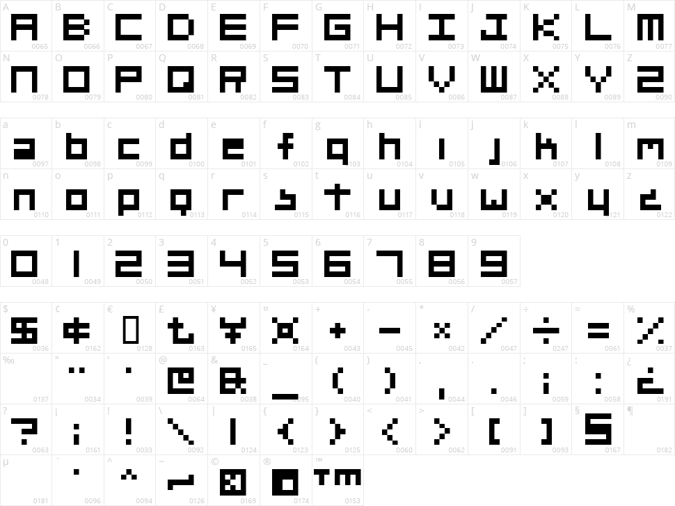 Org_v01 Character Map