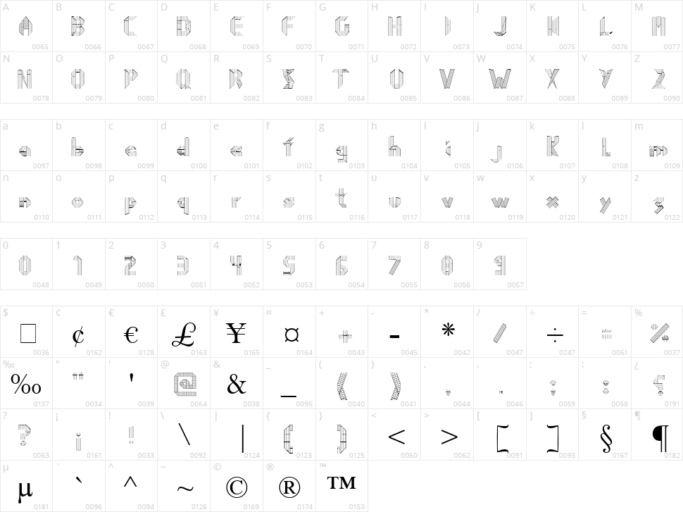 Origami Character Map