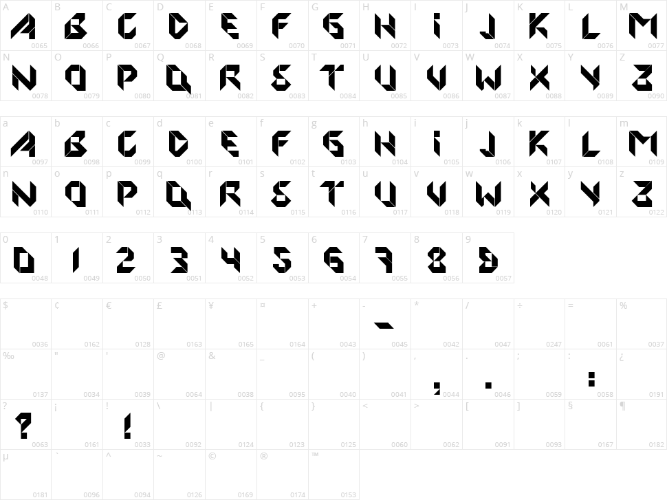Origami Character Map