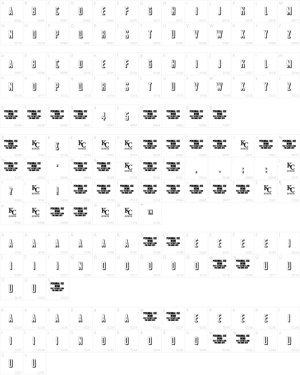 Outliner No.45 Character Map
