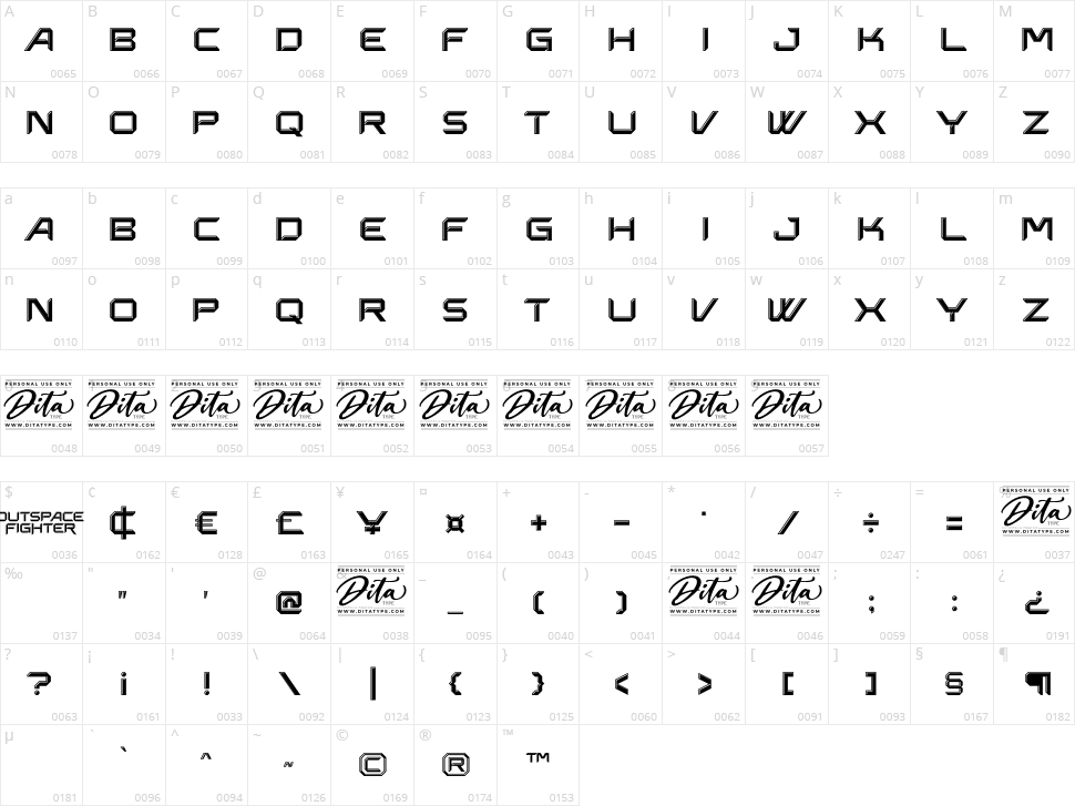 Outspace Fighter Character Map