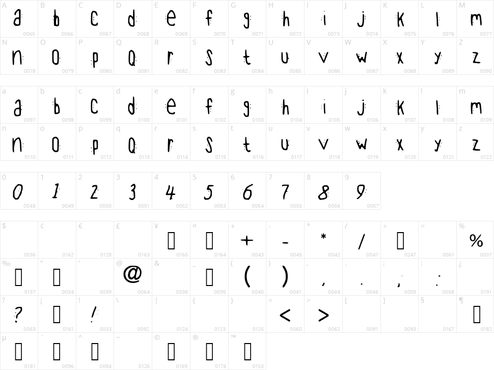 Out The Back Door Character Map