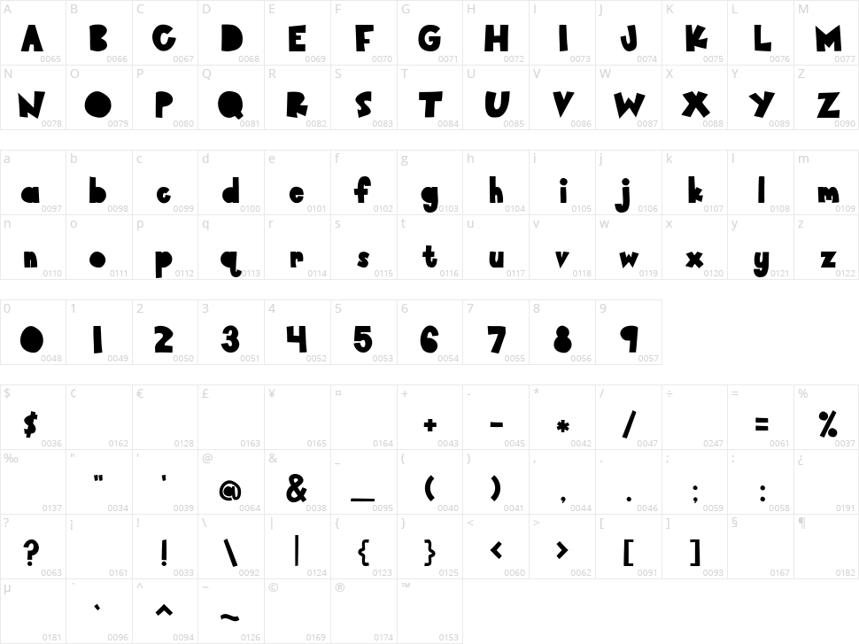 Paper Cutout Character Map