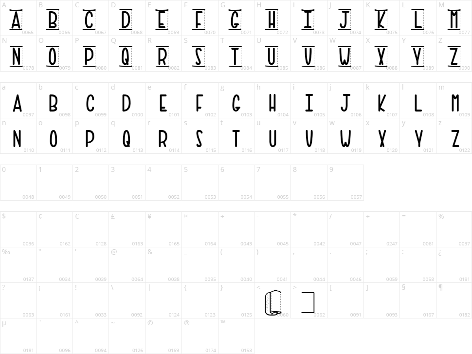 Paper Towel Character Map