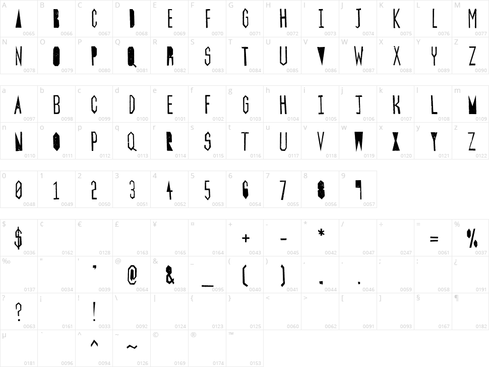 Papercut Character Map