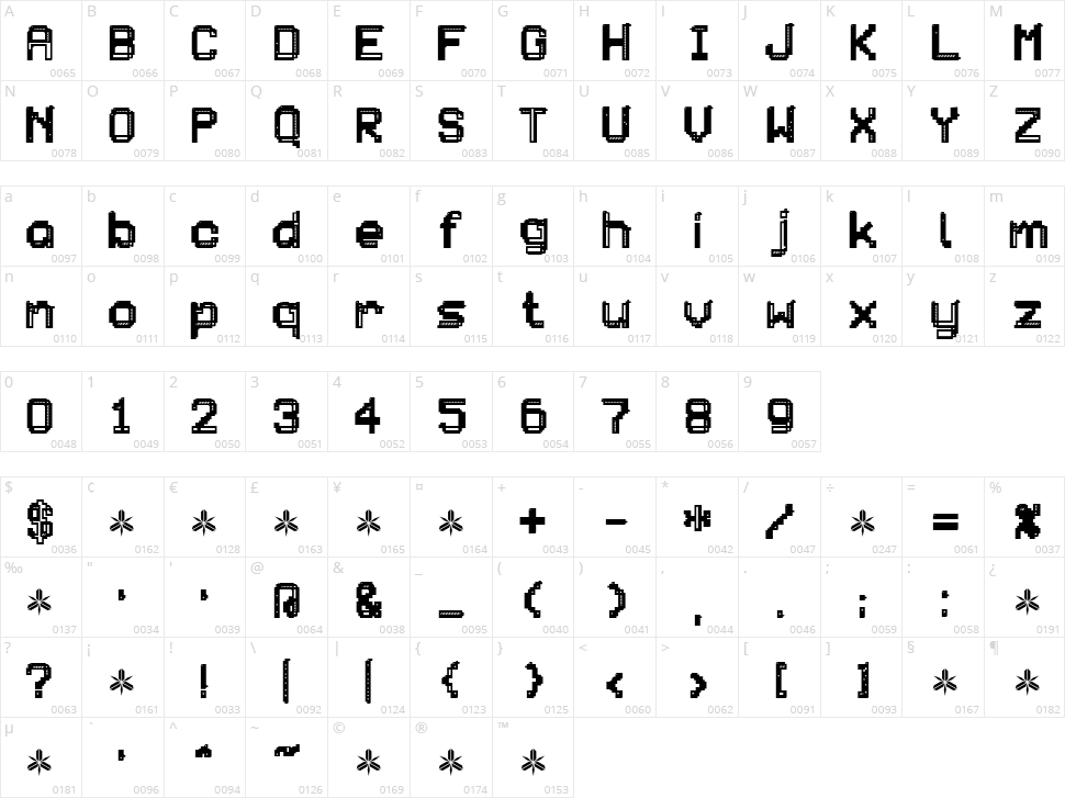 Patchcrack Character Map