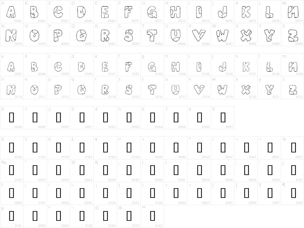 Patchwork Letter Character Map