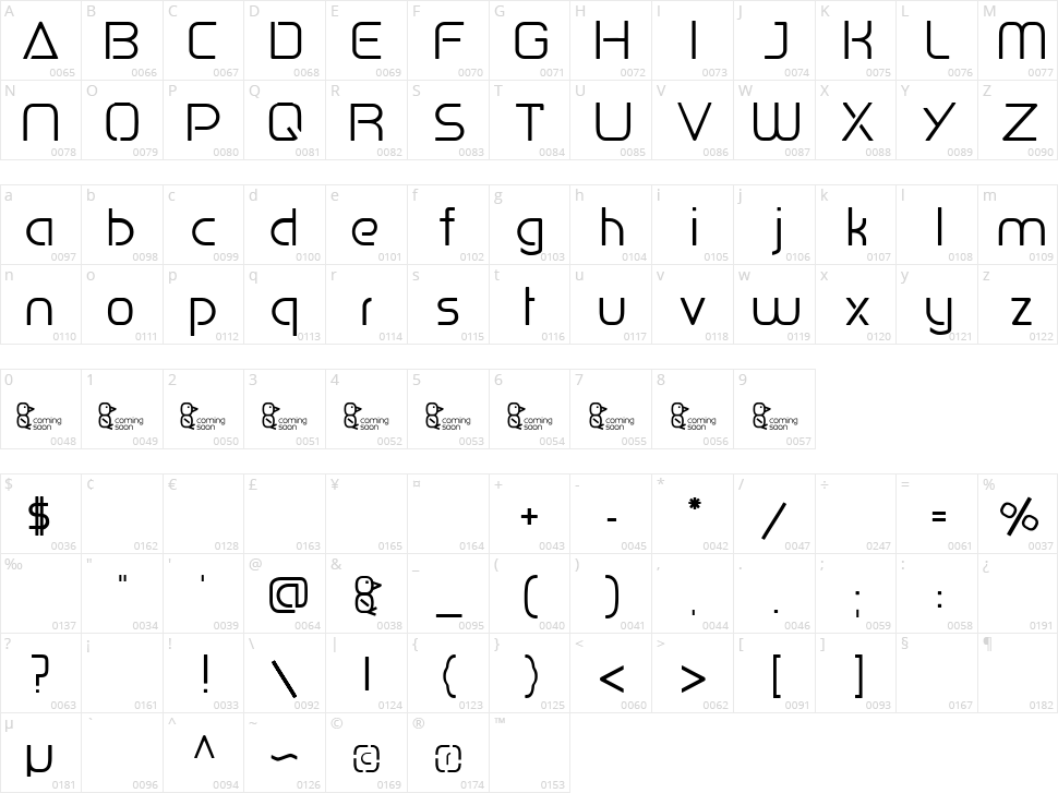 Penguin Sans Character Map