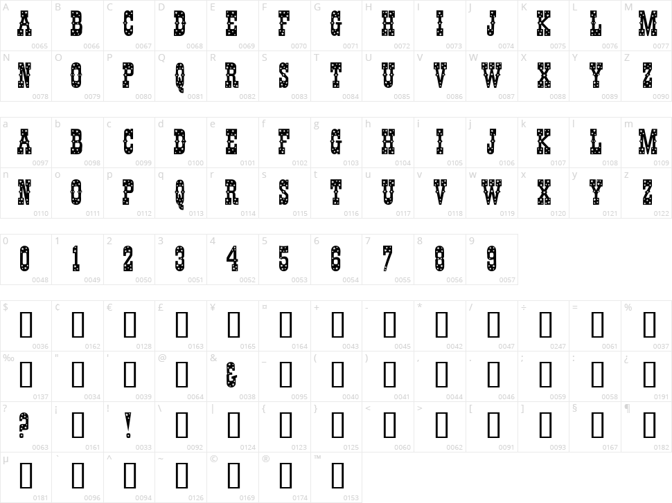 Pentagon Character Map