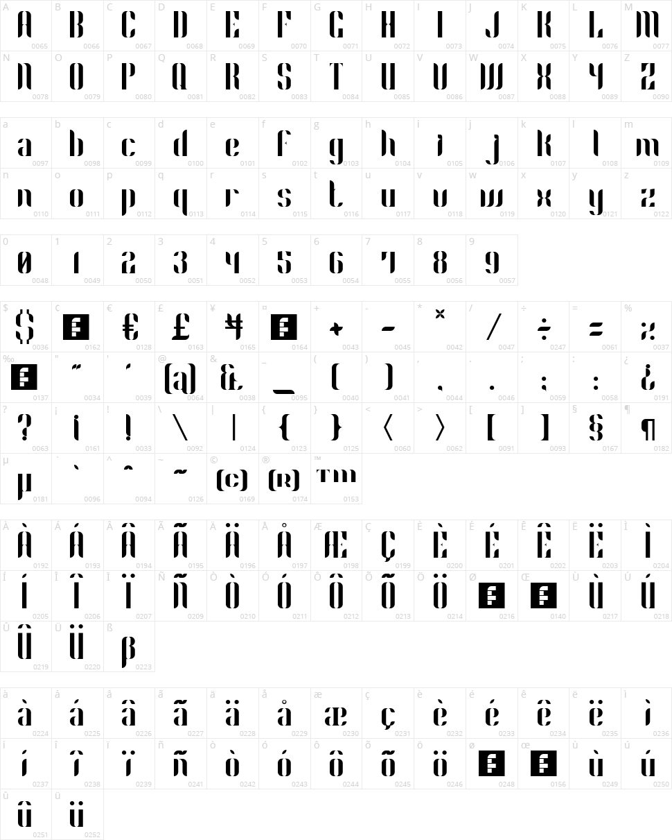 Phyllon Character Map