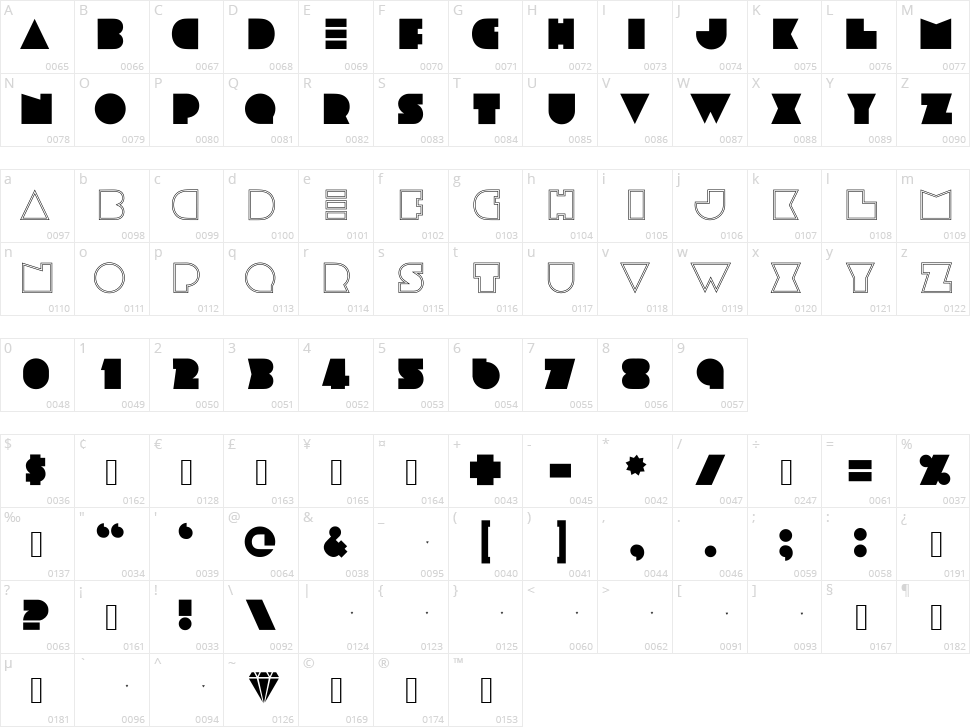 Pickleweasel Character Map
