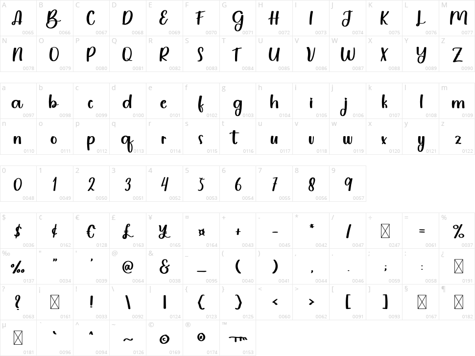 Pink Line Character Map