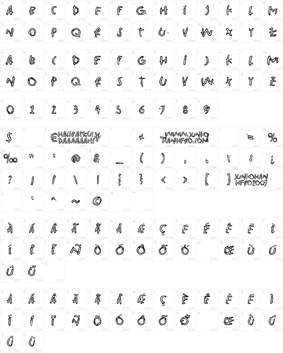 Pink Bazooka Character Map