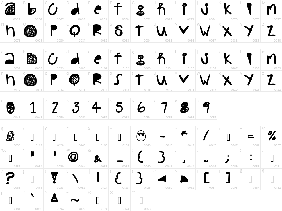 Pink Dolphin Character Map