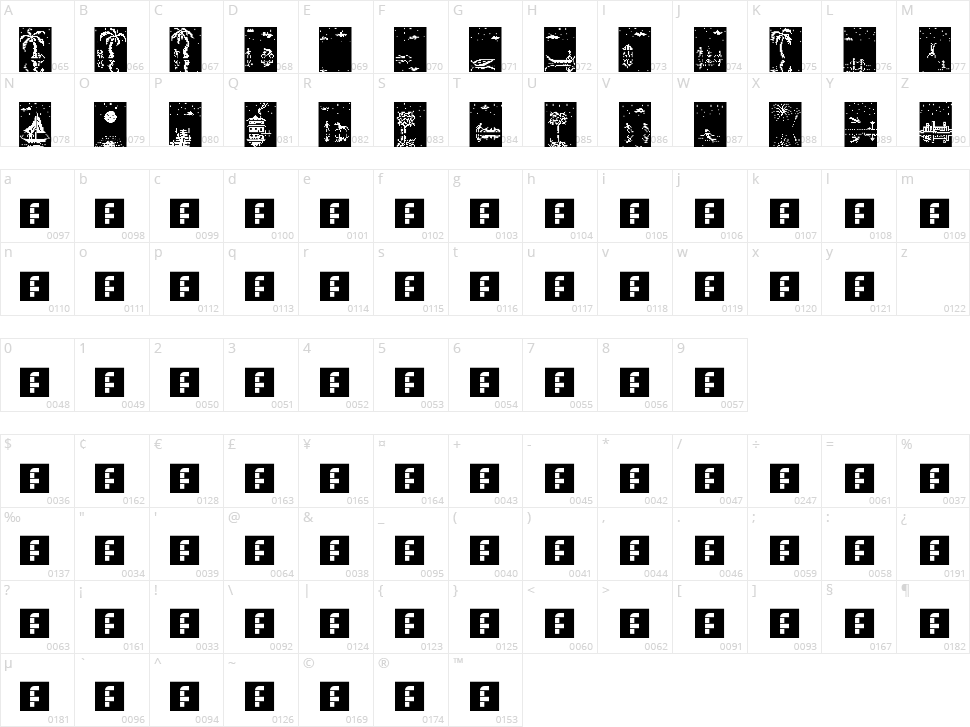 Pixelian Nights Character Map