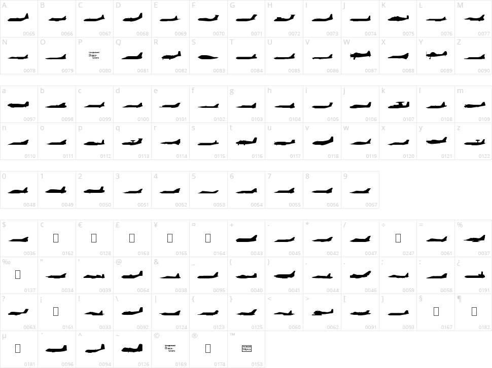 Planes-S-Modern Character Map