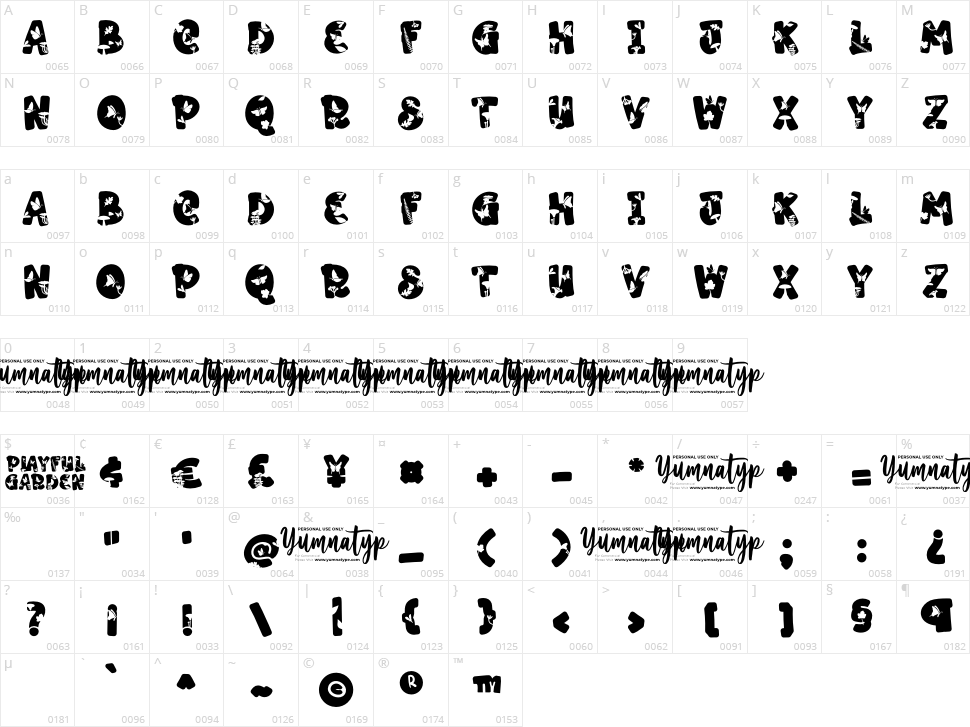 Playful Garden Character Map