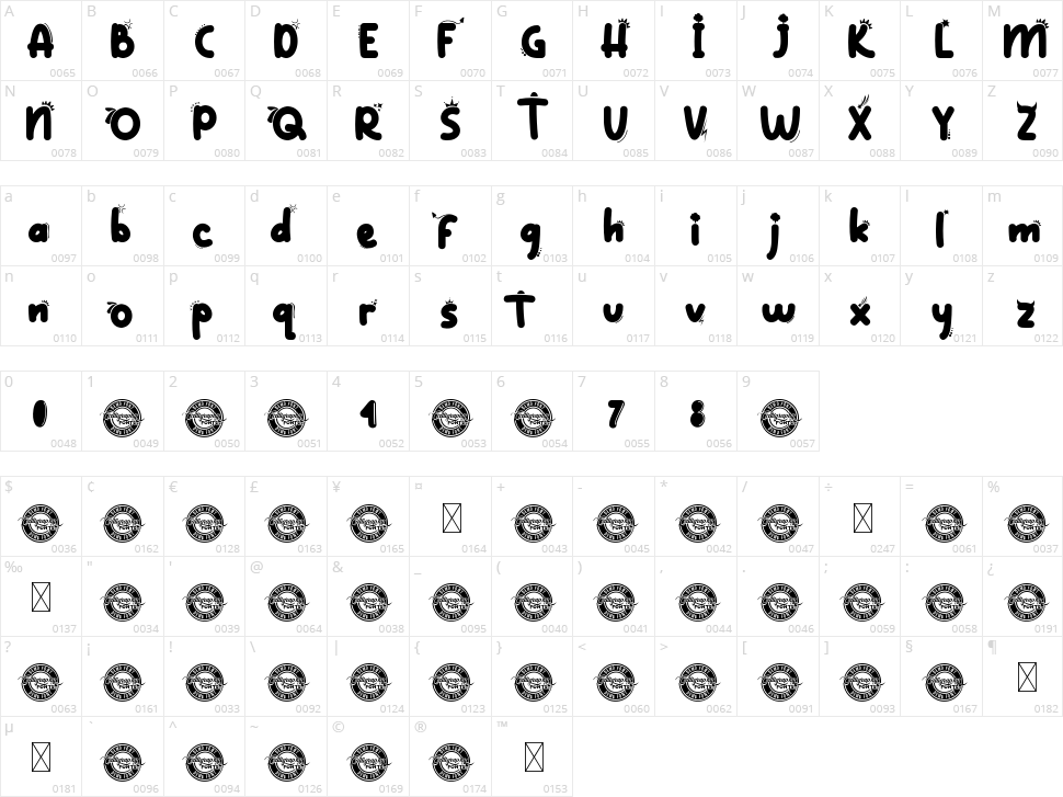 Playout Character Map