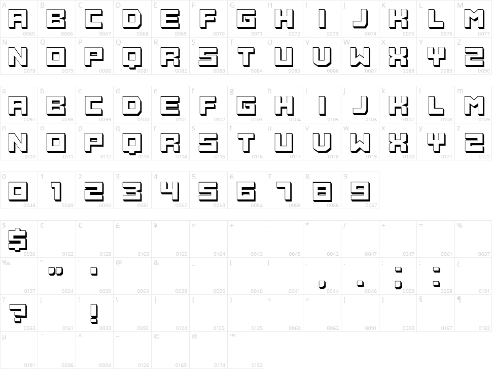 Plexiglass Character Map
