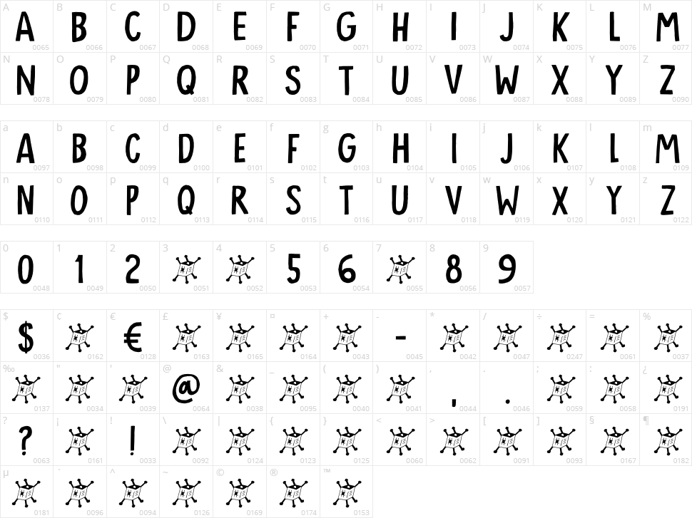 Plywood Satellite Character Map