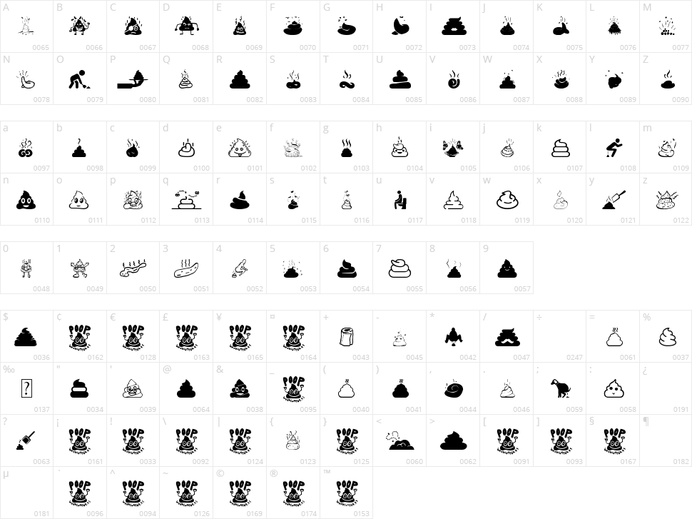 Poop Character Map