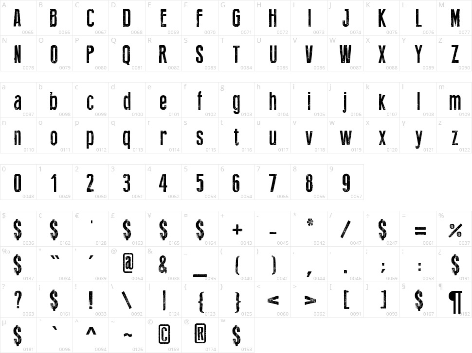 Press Feeling Eroded Character Map