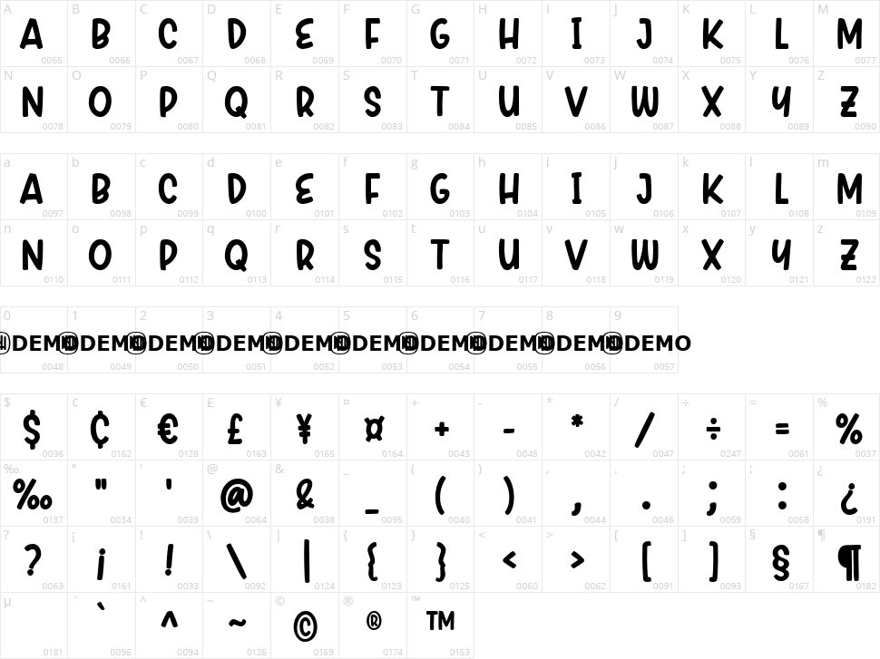 Pretty Salmon Character Map