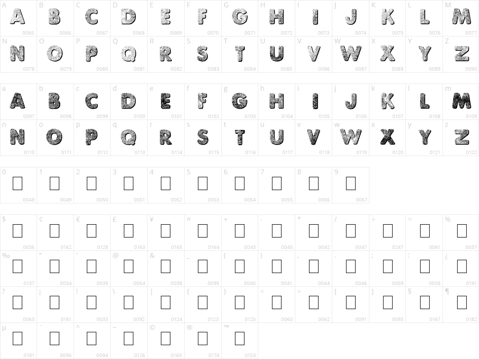 Punk Dots Character Map