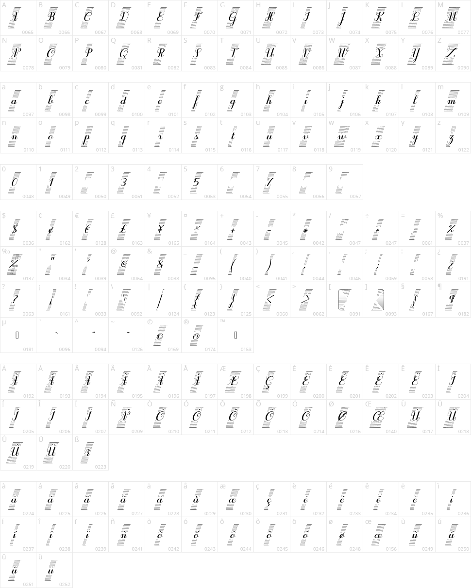 Purple Deco Character Map