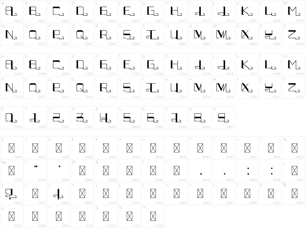 Puzzelle Tr Character Map