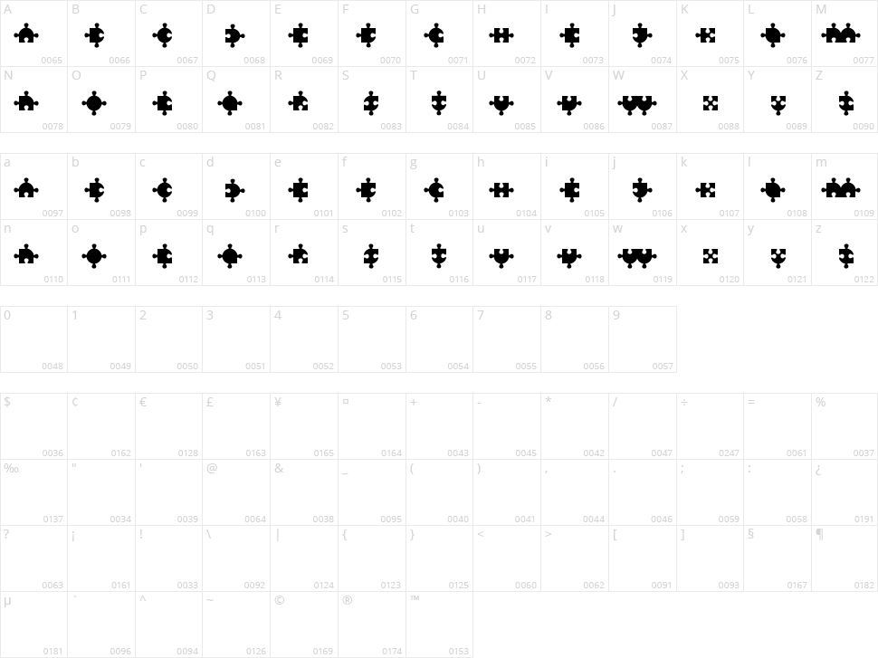 Puzzle Character Map
