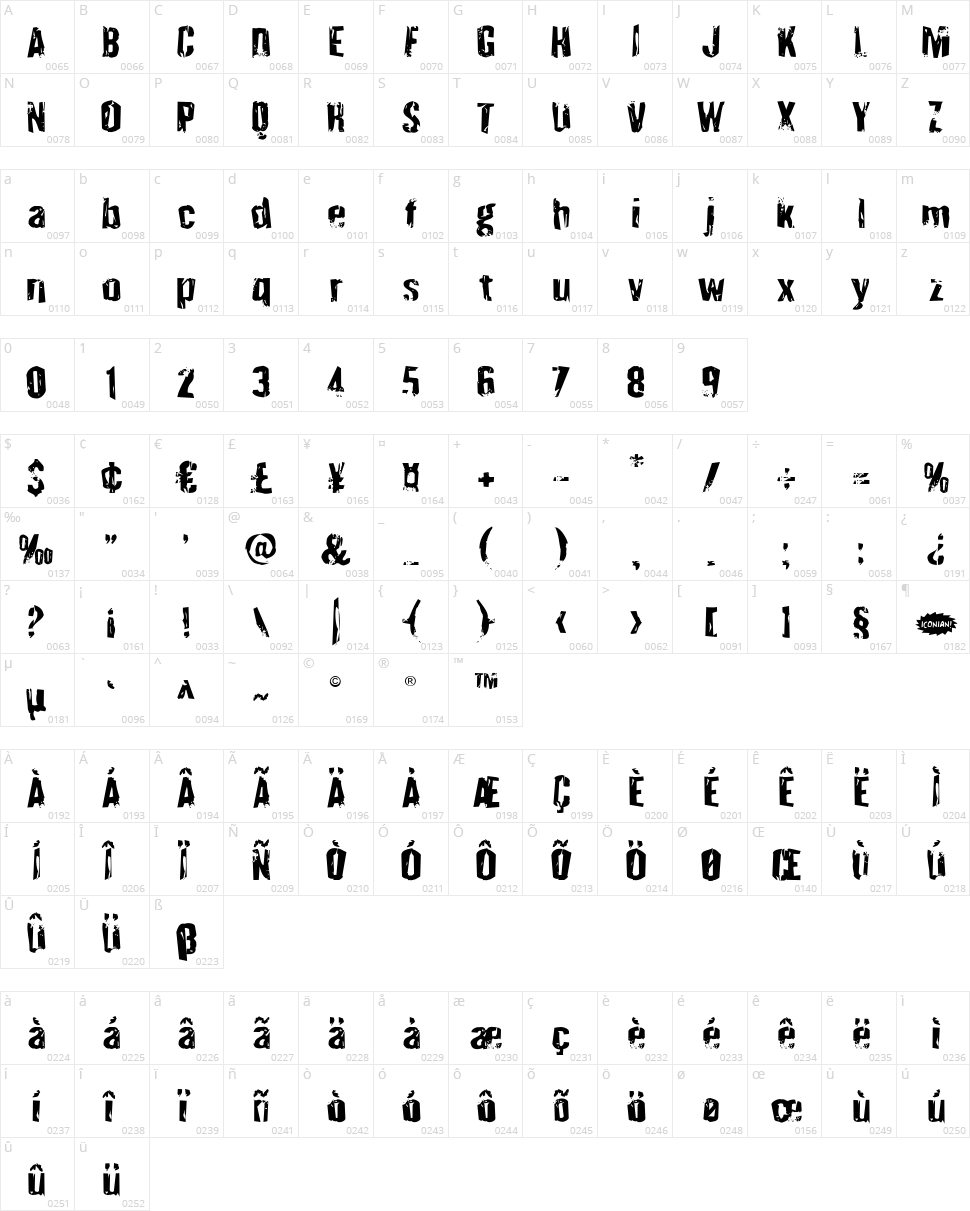 Quarrystone Character Map