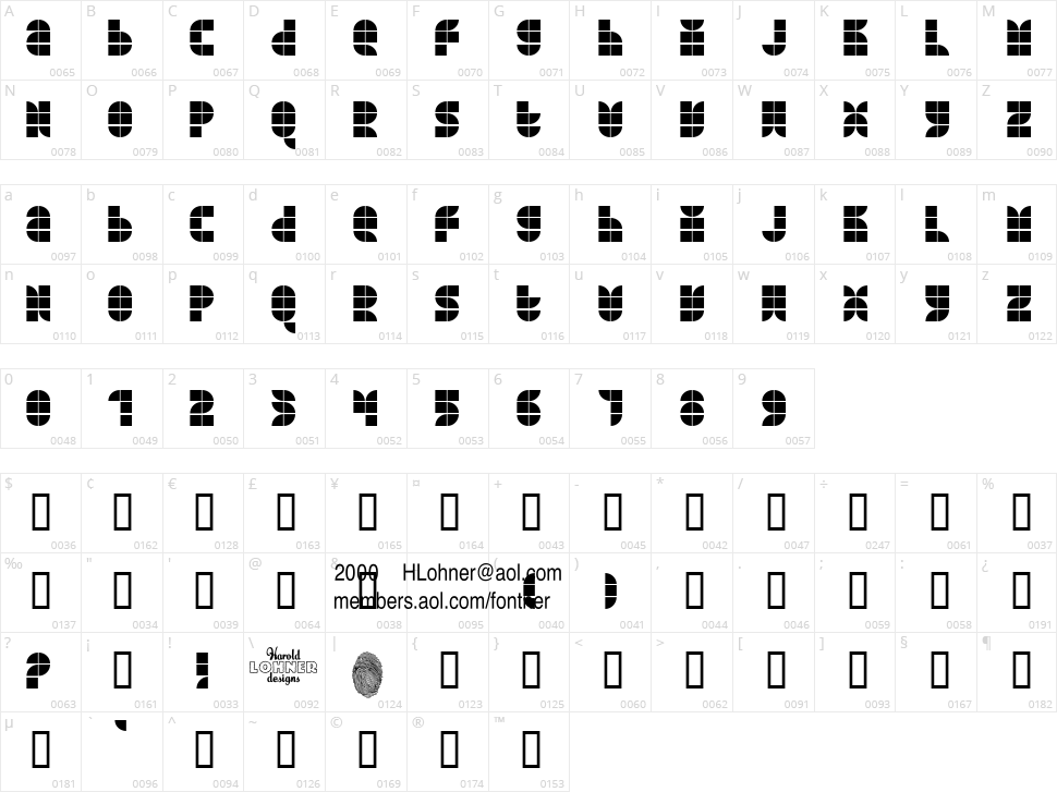 Quarterround Character Map