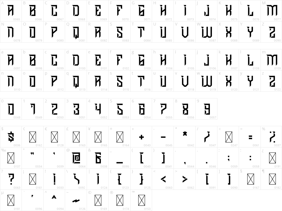 Quick Sport - Sport Display Typeface Character Map