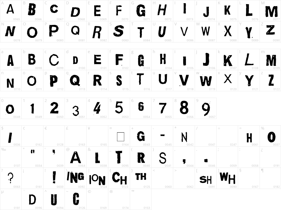 Quick End Jerk Character Map