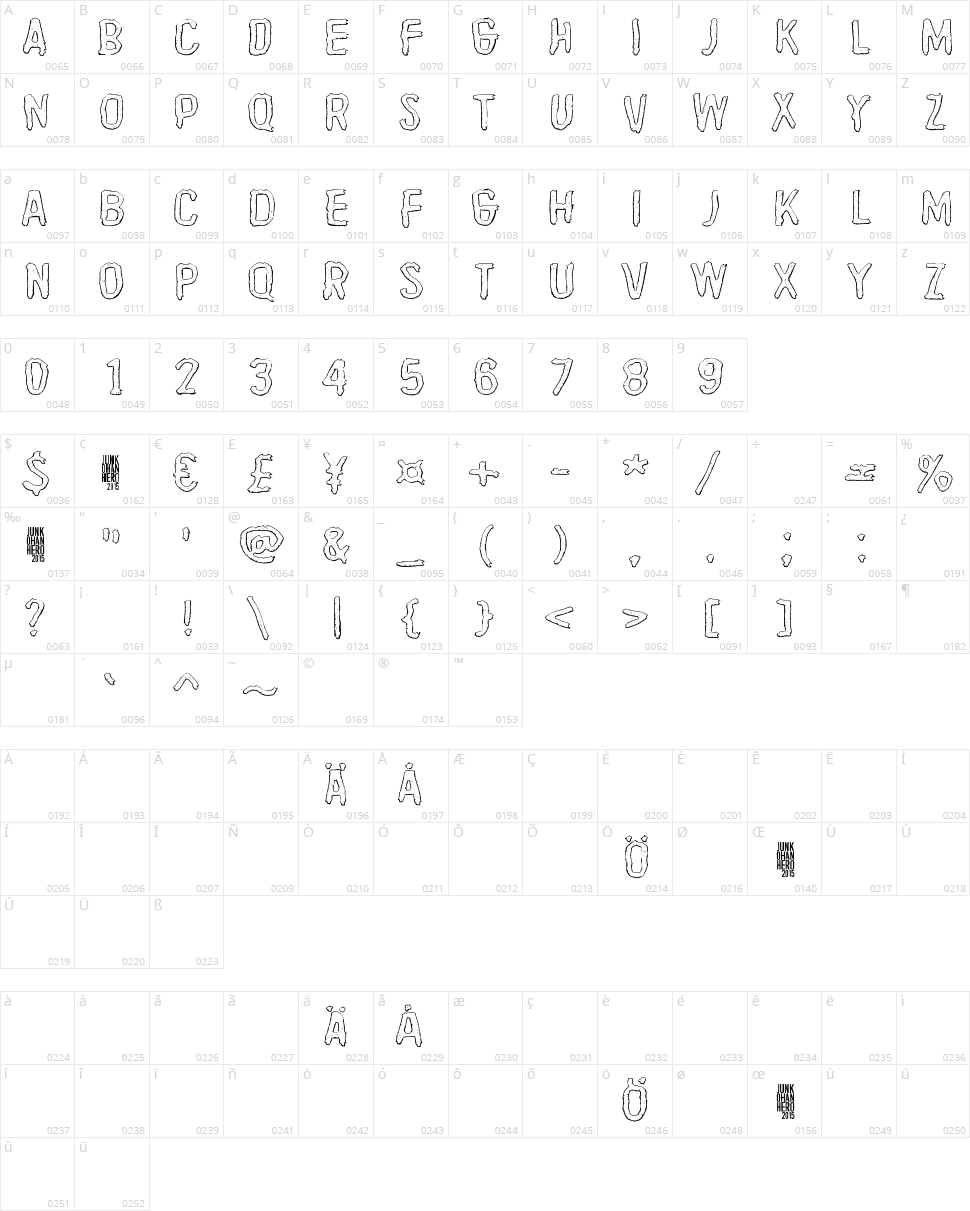 Quicksand X Character Map