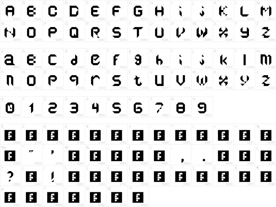 Reflectors Character Map