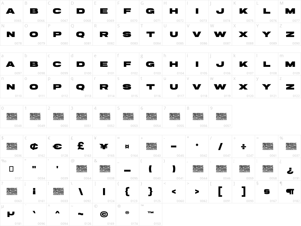 Rekind Expanded Character Map