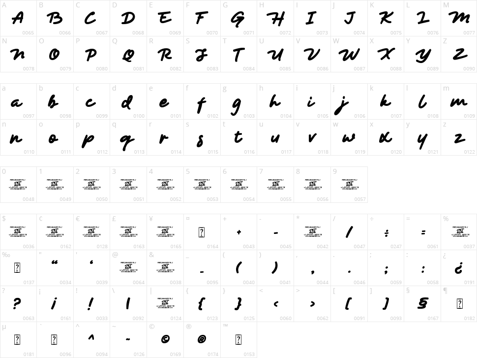 Rellbox Character Map