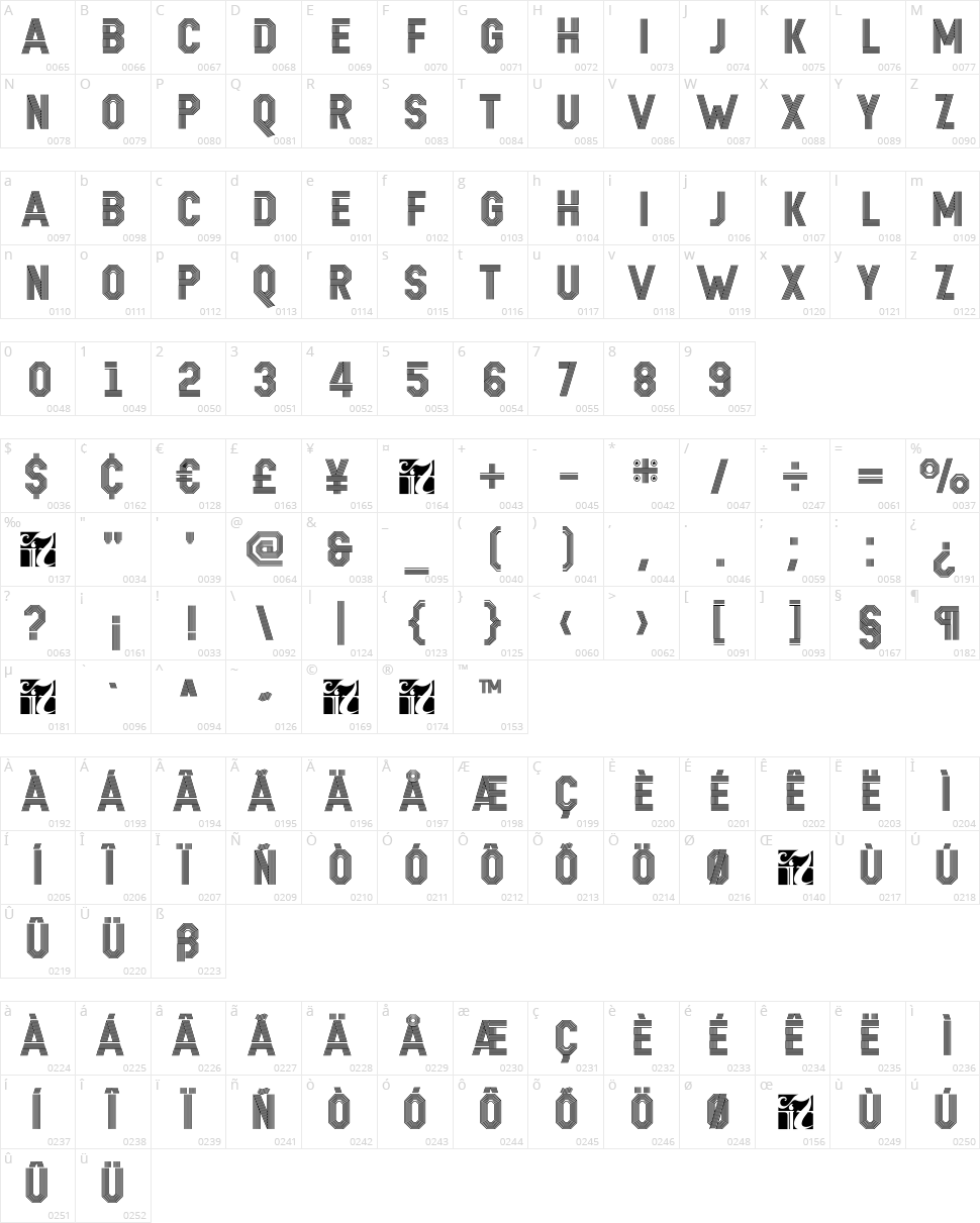 Remponk Character Map